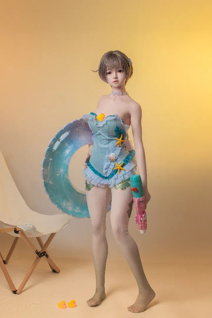 149cm (4ft11) B-Cup Realistic Skin Texture Silicone Sex Doll SHIO, ROS Head 96b